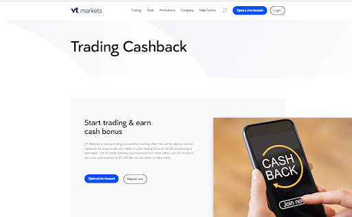 Бонусы  VT Markets - Trading Cashback