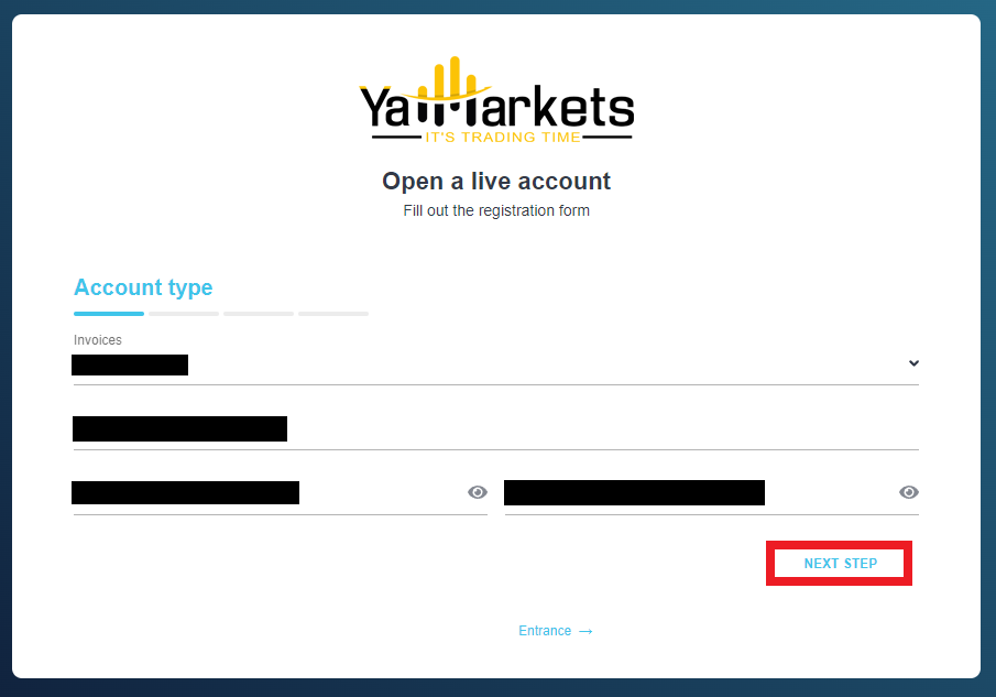 Обзор YaMarkets - Выбор типа счета