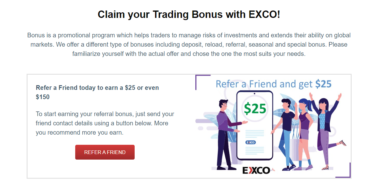 Бонусы EXCO Trader - Refer A Friend