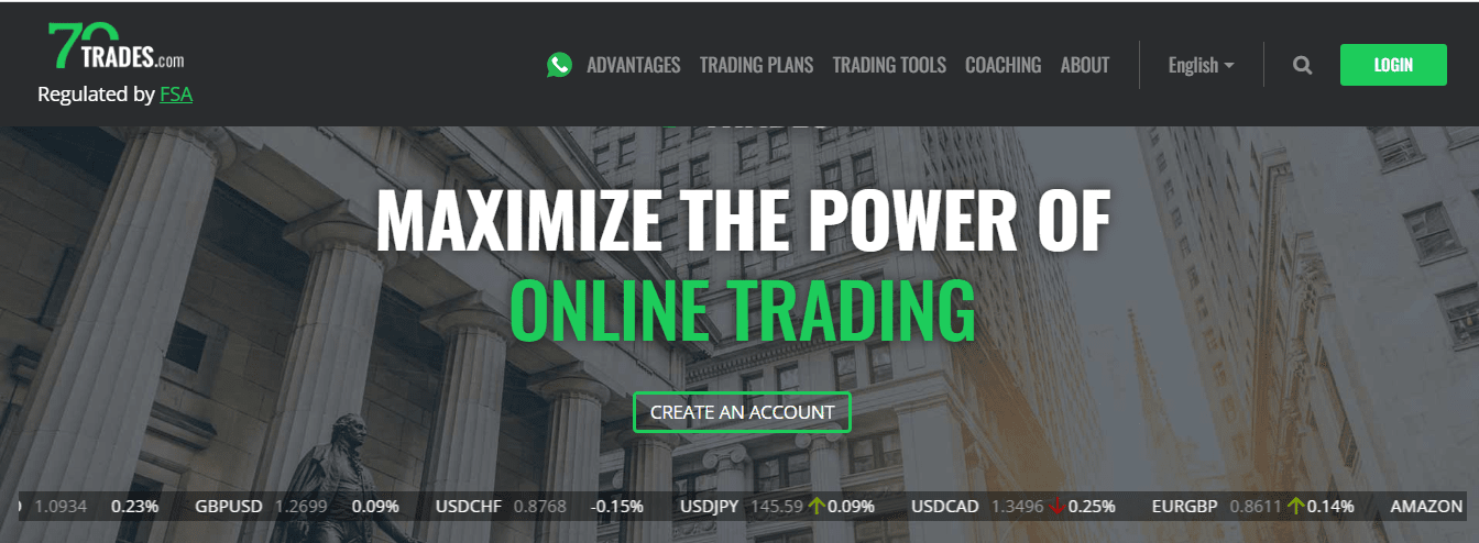 Обзор 70Trades — Запуск регистрации