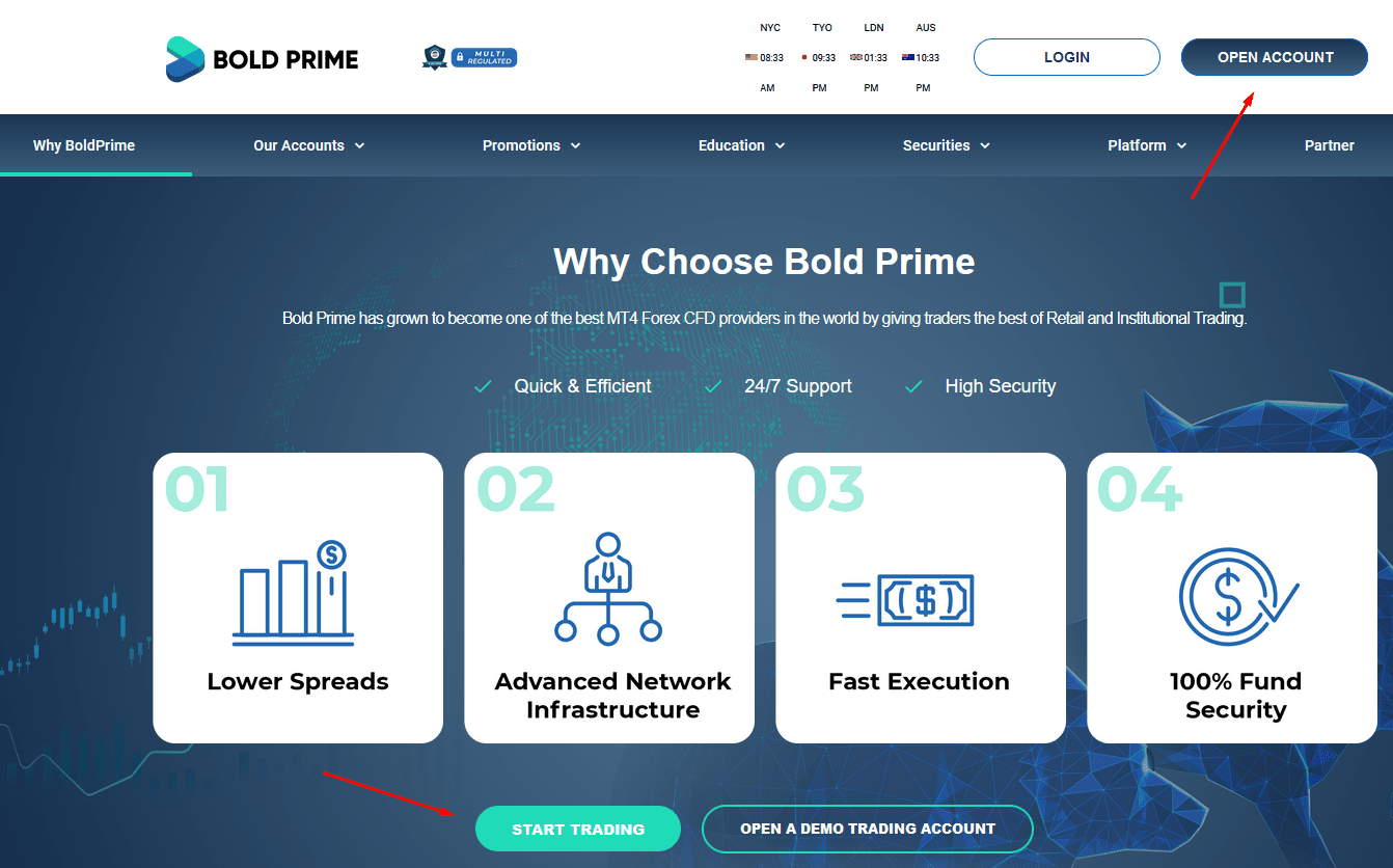 Обзор Bold Prime — Запуск регистрации