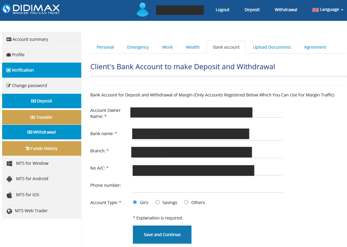 Обзор Didimax — Внесение средств