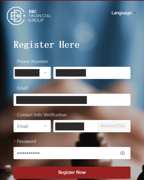 Обзор EBC Financial Group — Регистрация Личного кабинета