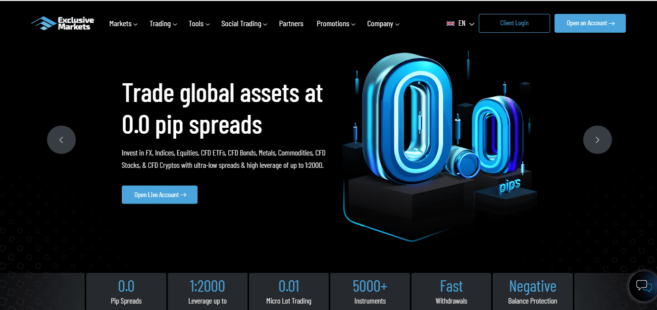 Обзор Exclusive Markets — Запуск регистрации