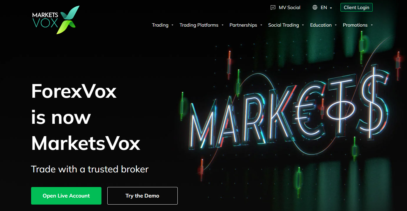 Обзор MarketsVox - Открытие реального счета