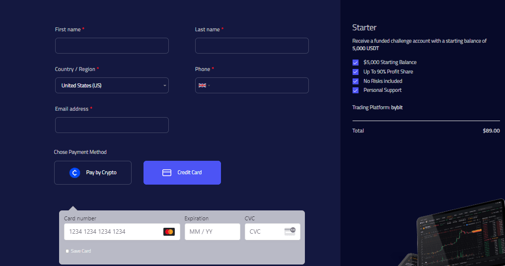 Обзор Hyrotrader — Форма регистрации и оплата