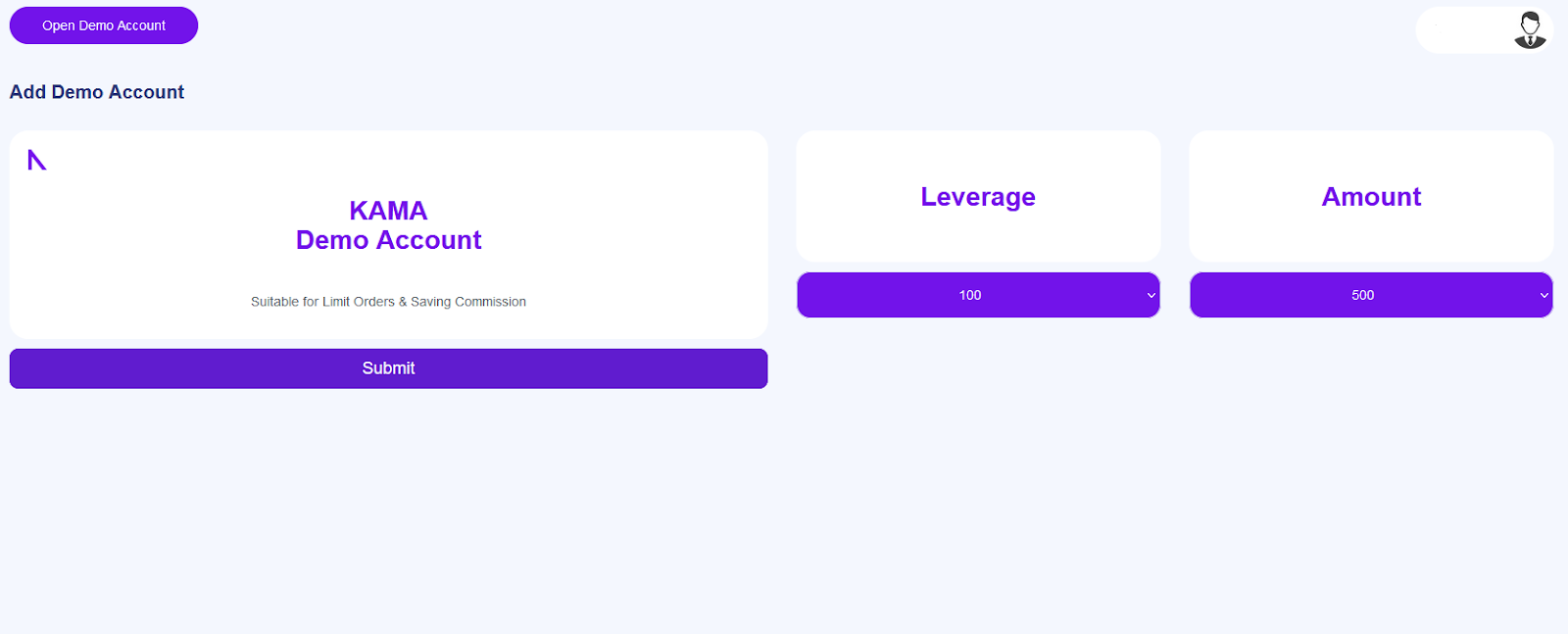 Обзор Kama Capital — Регистрация демо-счета
