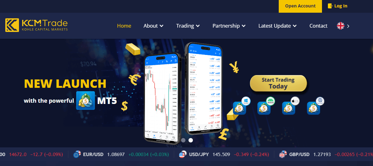 Обзор KCM Trade - Сайт компании