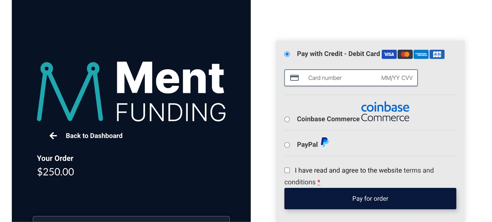 Обзор Ment Funding — Оплата тарифного плана