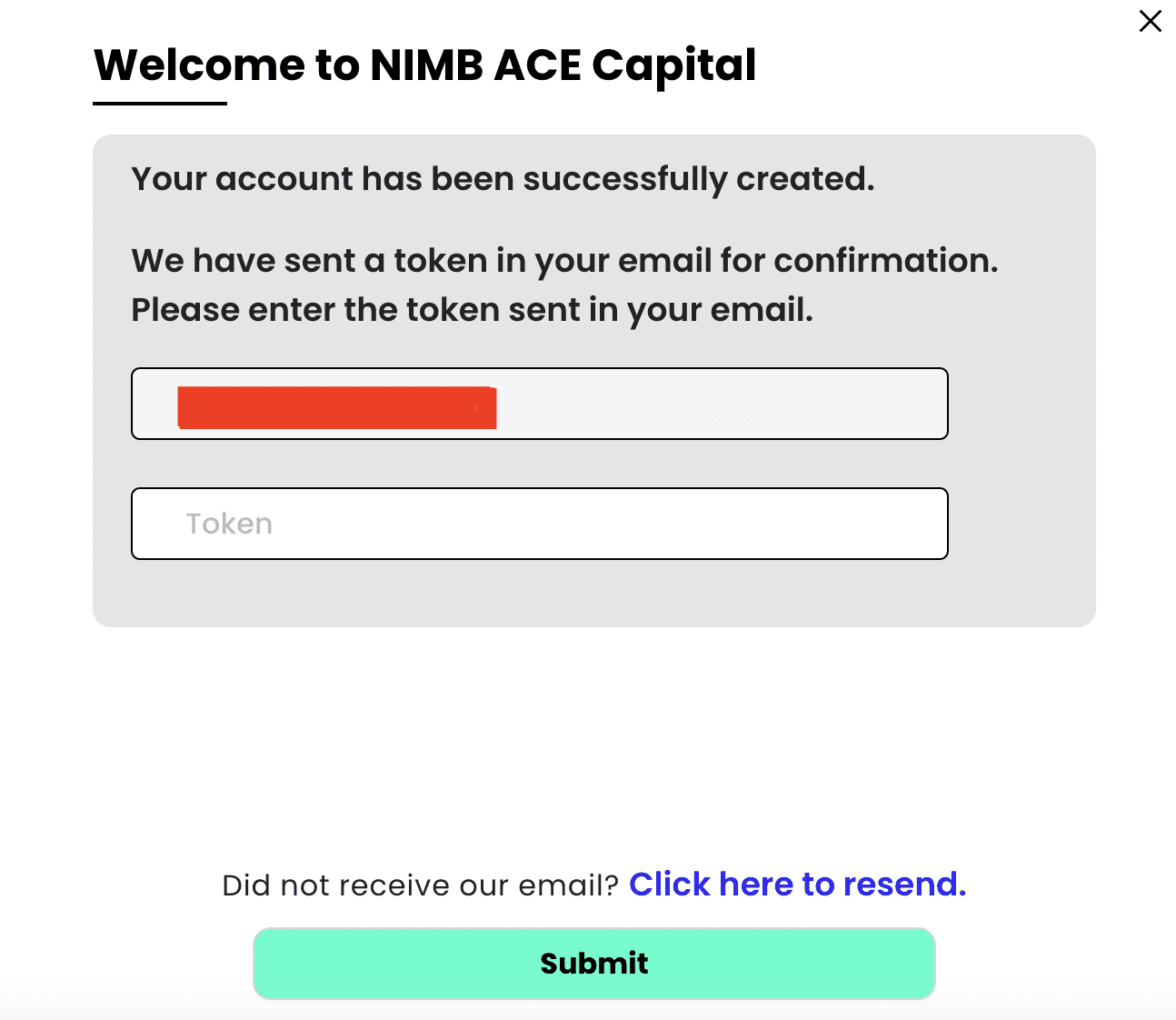 Обзор NIMB Ace Capital Limited — Подтверждение email