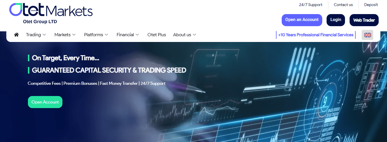 Обзор Otet Markets — Запуск регистрации