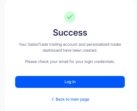 Обзор SabioTrade — Подтверждение открытия счета