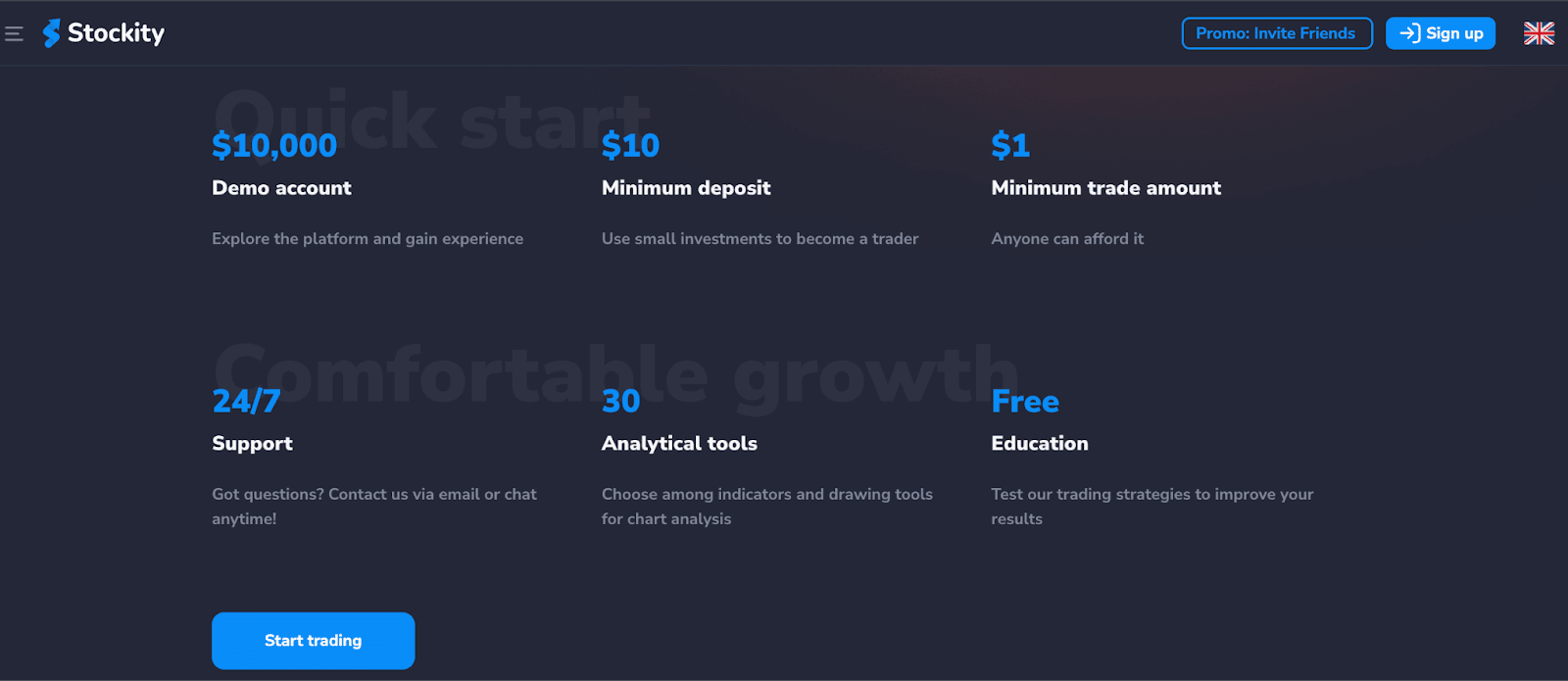 Обзор Stockity - Регистрация на сайте
