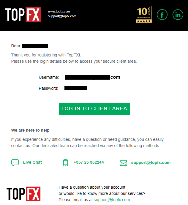 Обзор TopFX - Авторизация