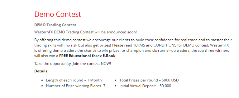 Обзор WesternFX - Demo Contest