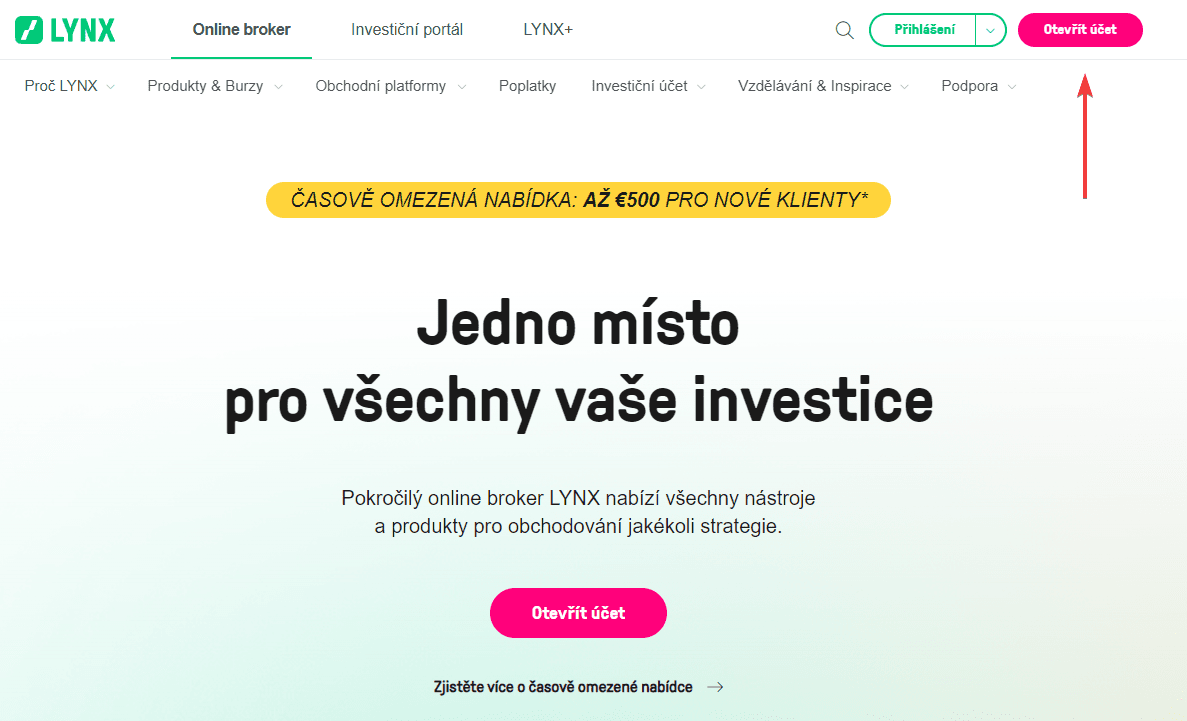 Зарегистрировать Личный кабинет LYNX можно только на сайте брокерской компании