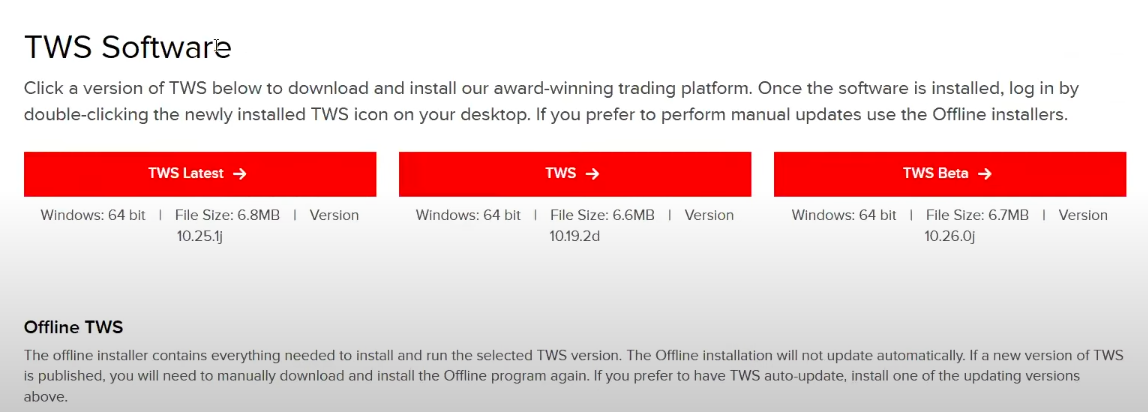 Выбрать Interactive Brokers Trader Workstation (TWS)