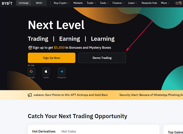 Сайт testnet.bybit.com
