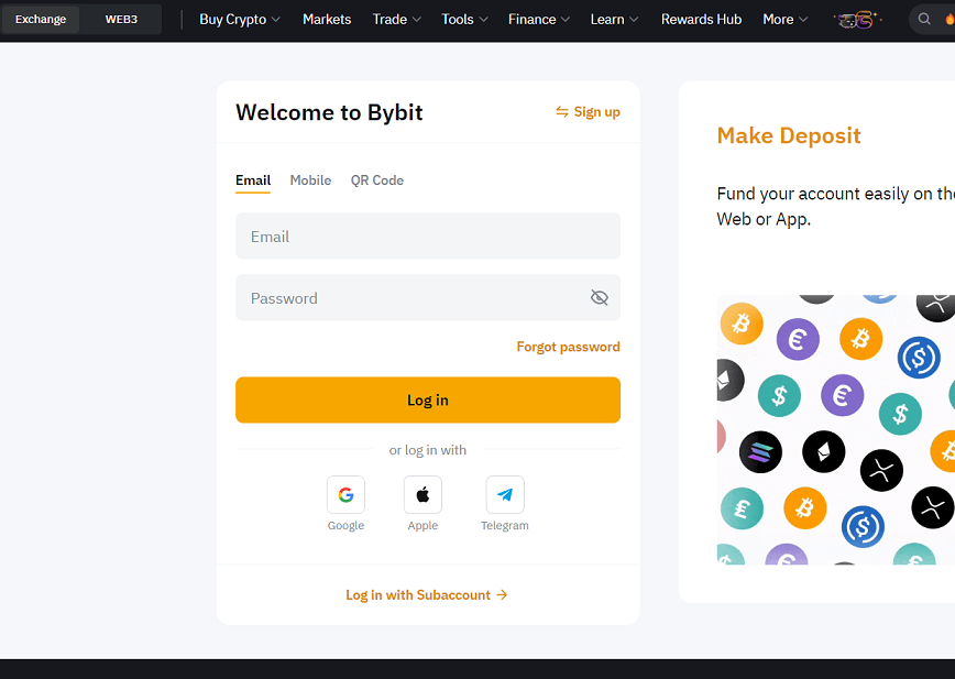 Вход на платформу