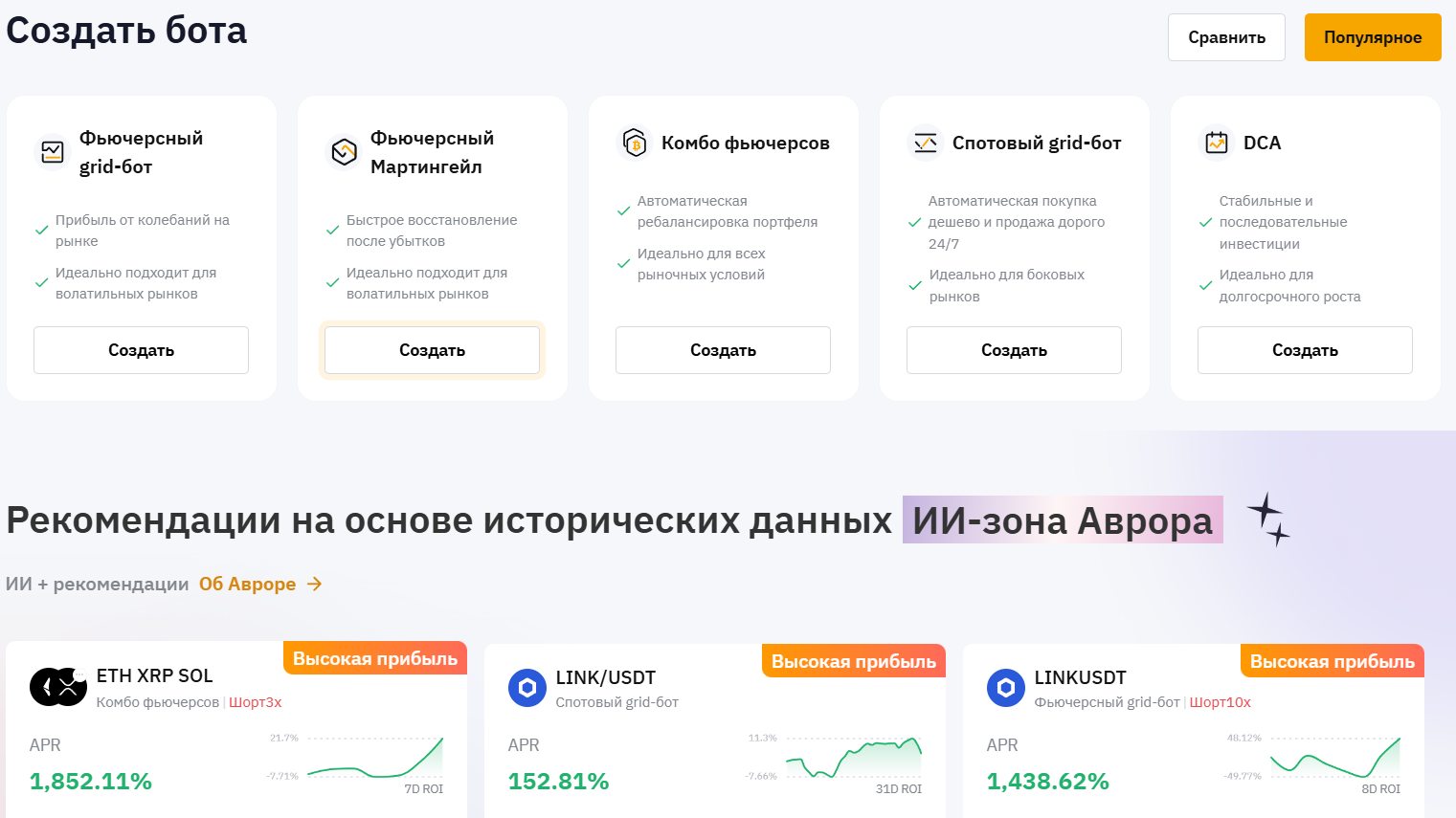Выбор бота на Bybit