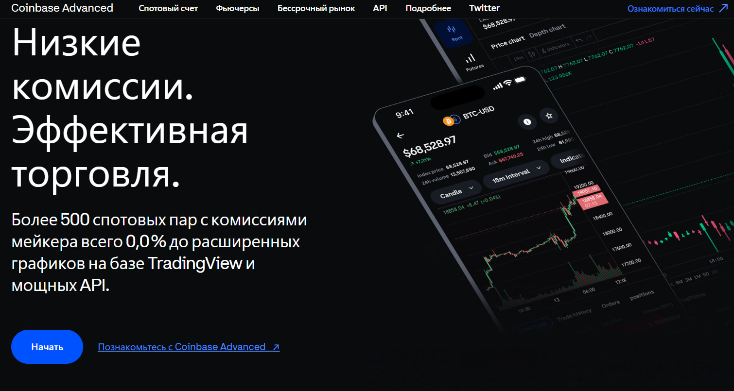 Платформа Coinbase Advanced