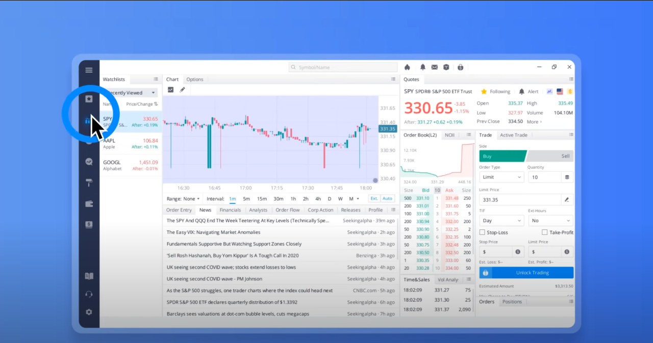 Options on Webull Browser Version