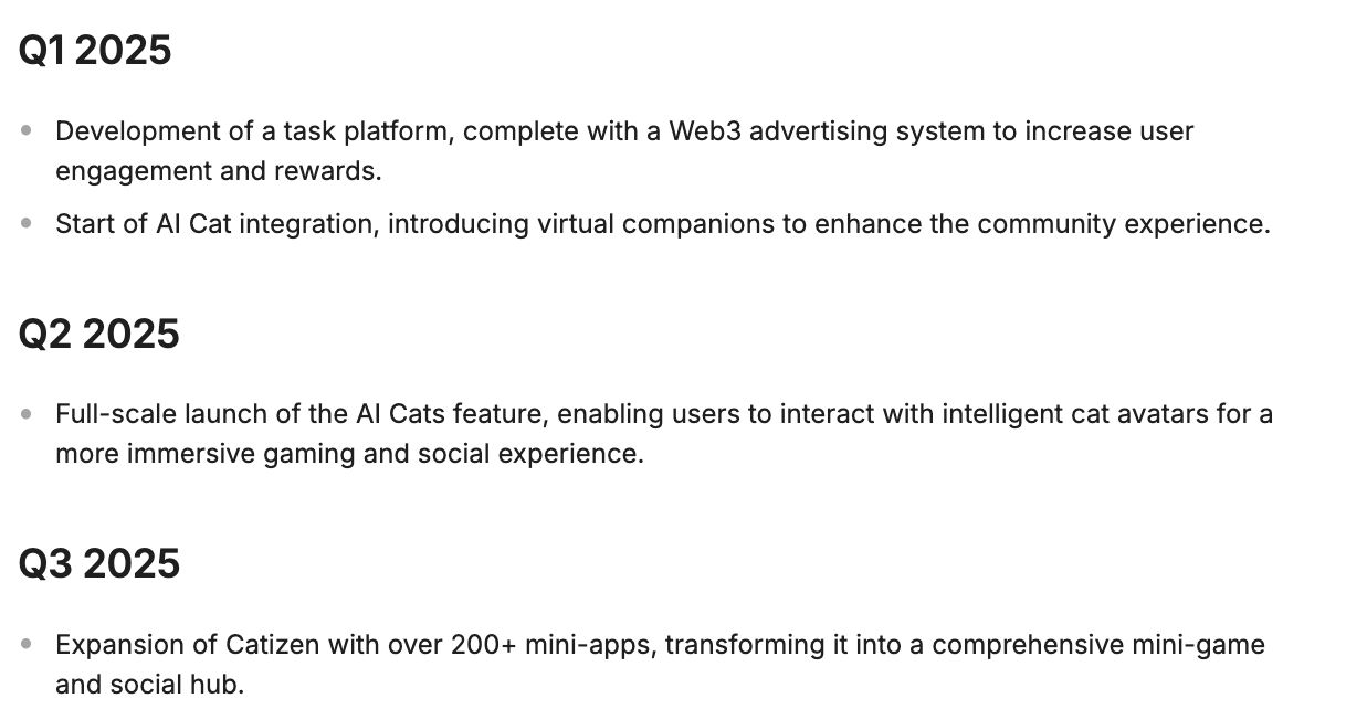 Catizen roadmap