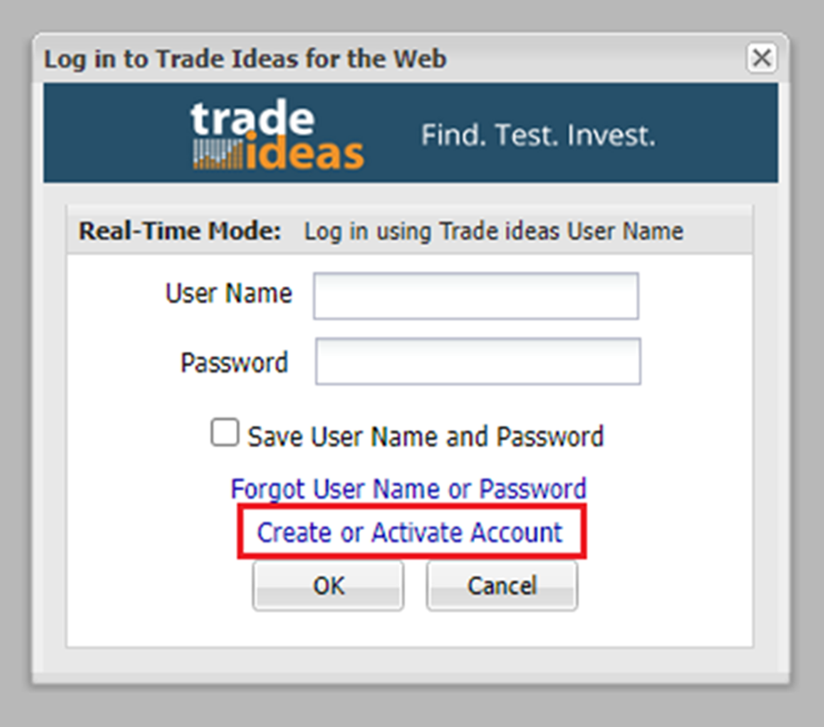 “Create or Activate Account”