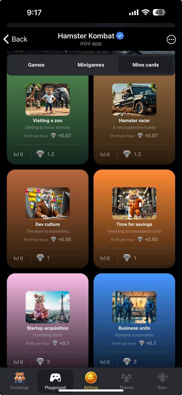 Beginner level cards