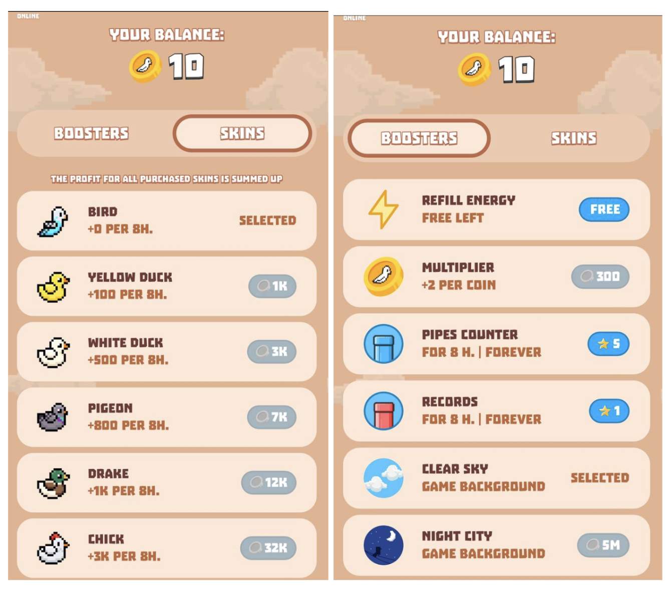BIRD token mağazası