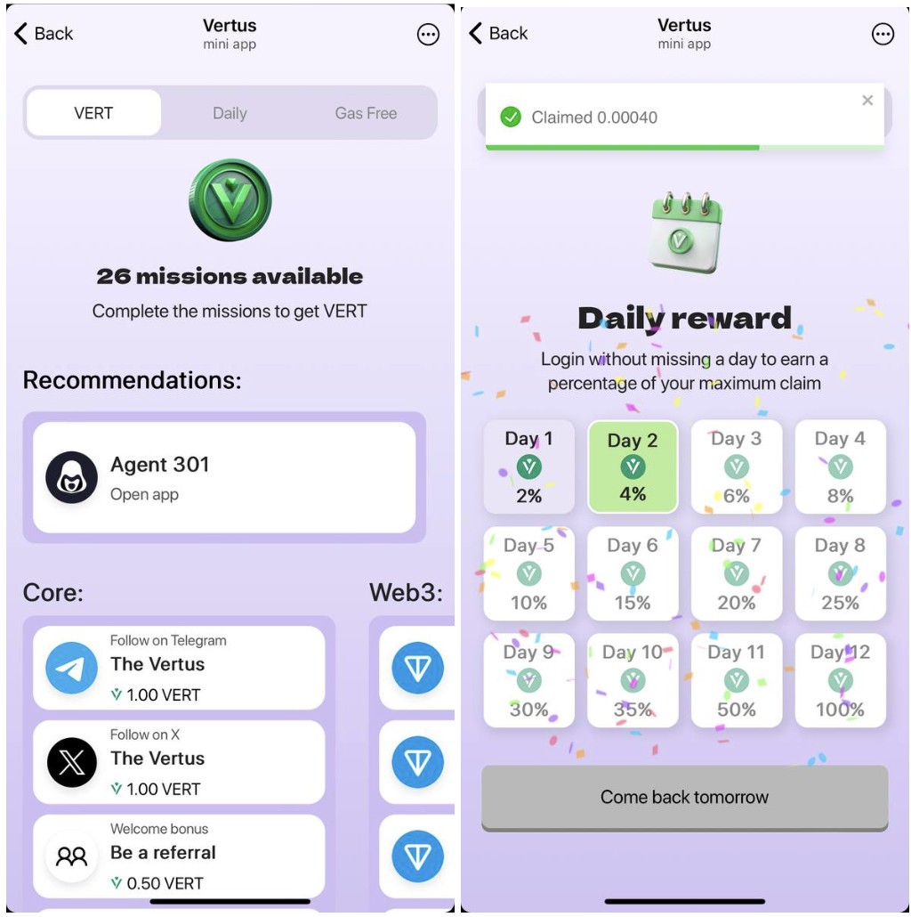 Missions page