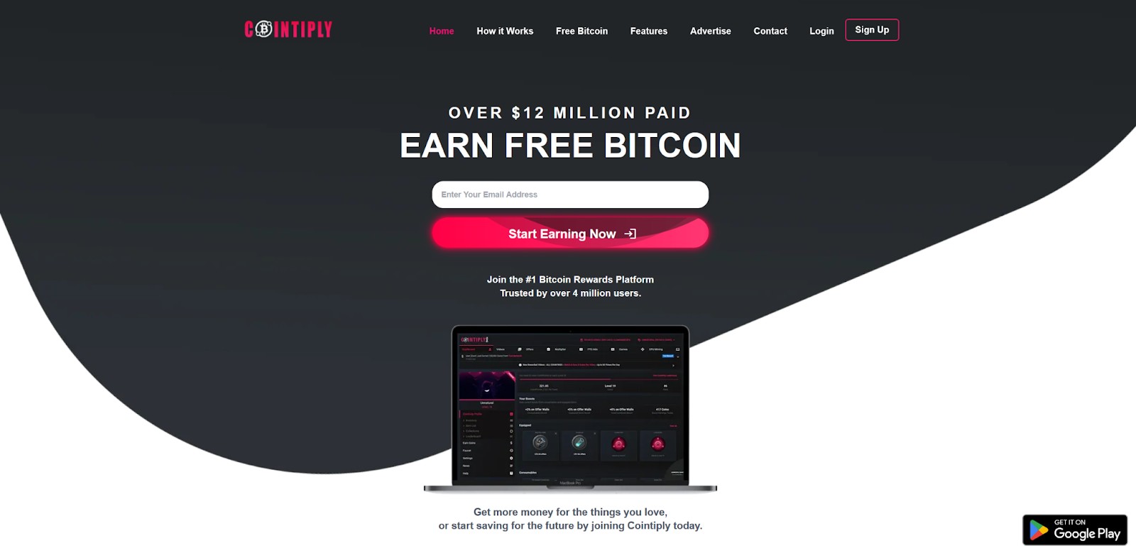 Cointiply halaman web