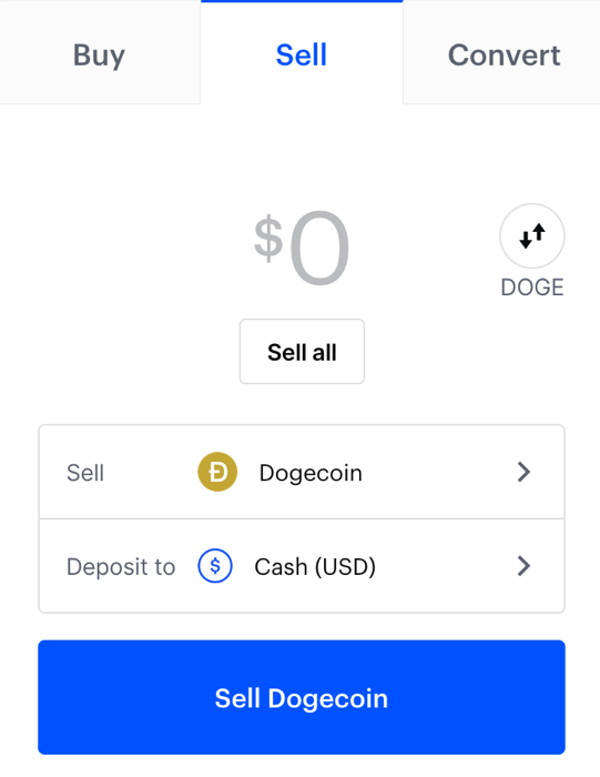 How to sell Dogecoin on Coinbase