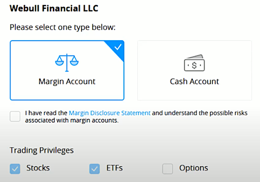 How to Choose Account Type on Webull