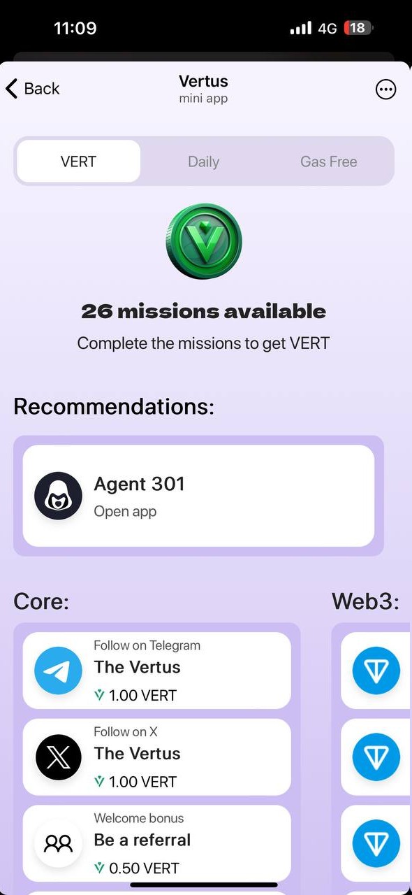 Vertus tasks and missions