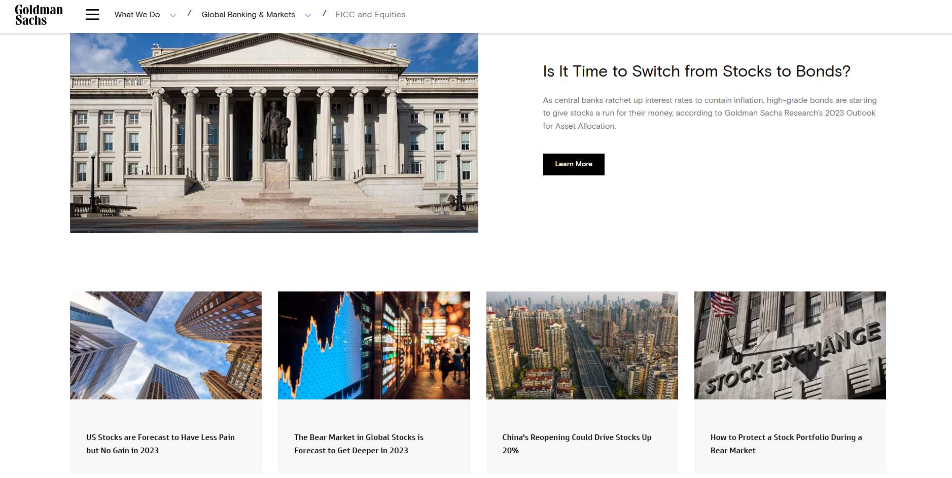 Goldman Sachs website