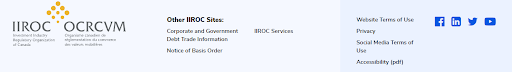 IIROC Website Sections