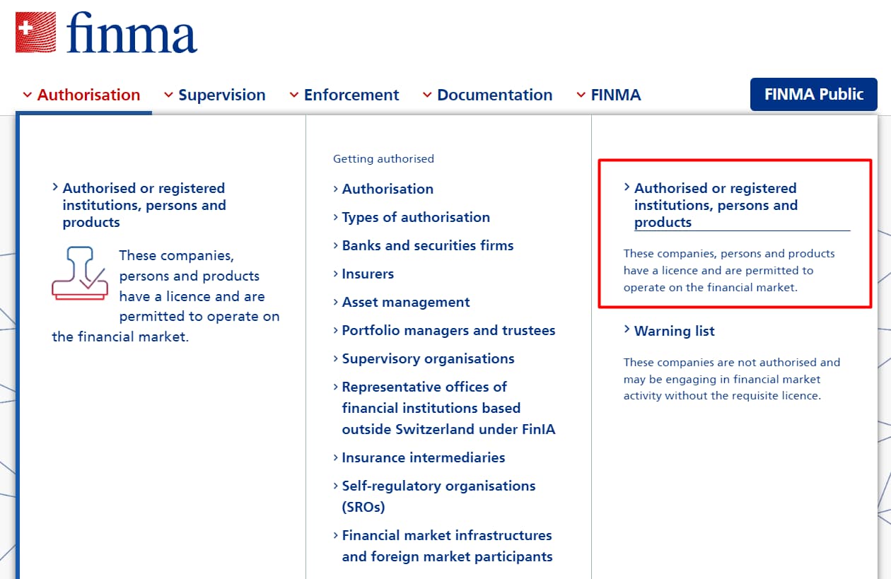 FINMA website