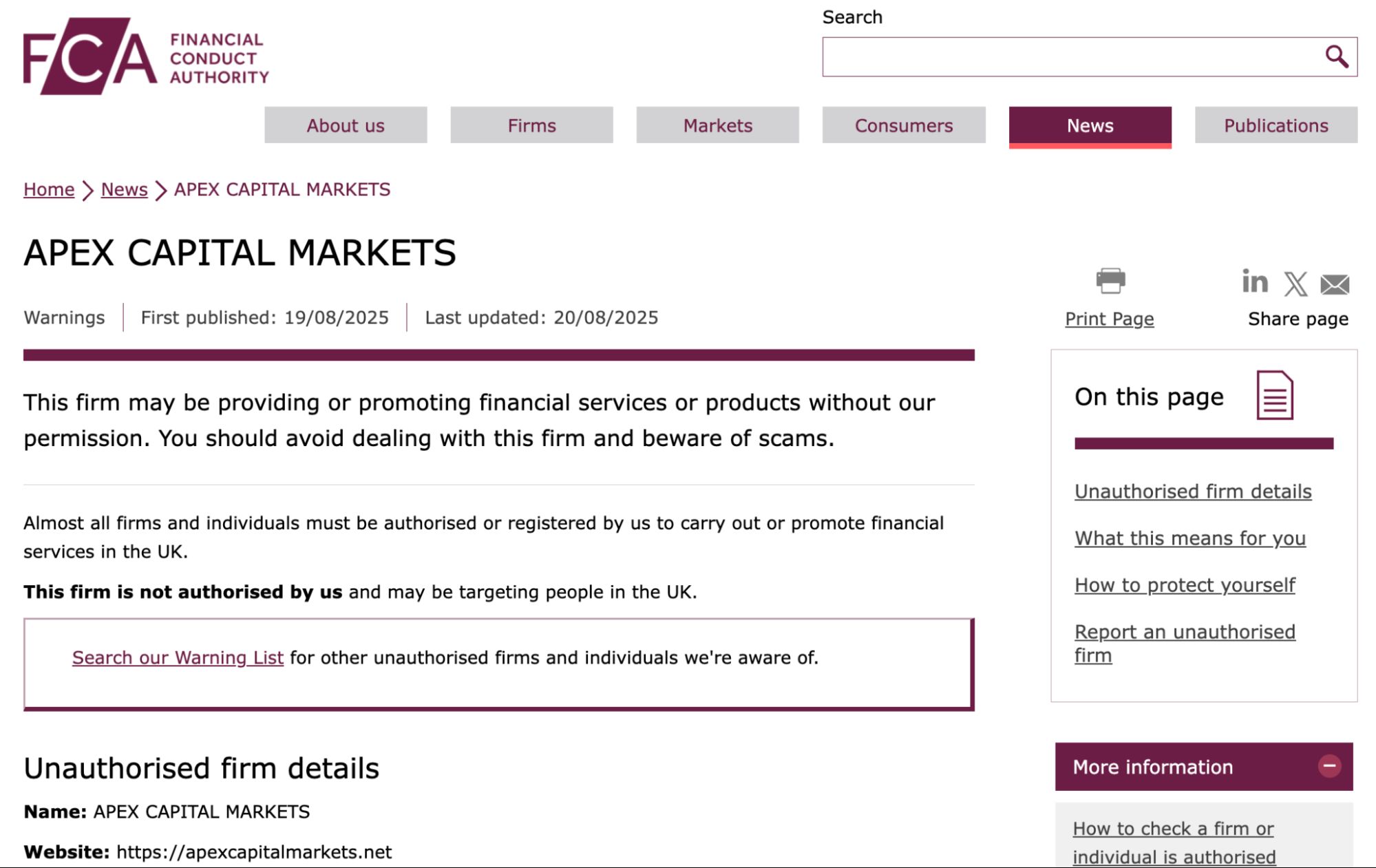 APEX Capital Markets