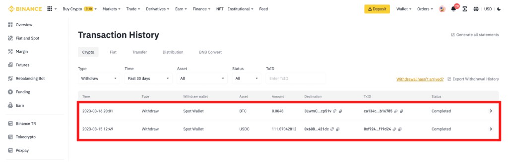 Binance site