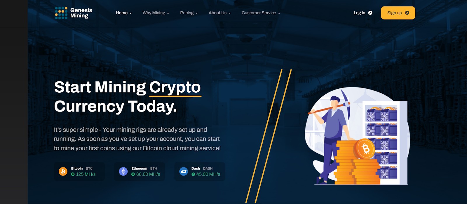 Genesis <span translate="no">Mining</span> homepage