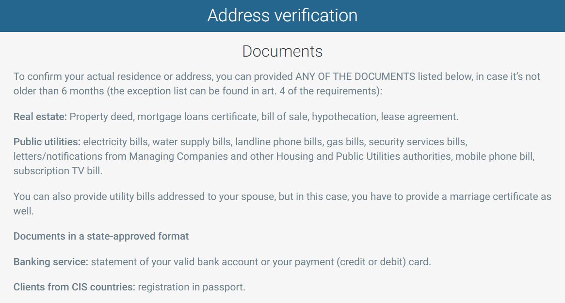 RoboForex-də verifikasiya