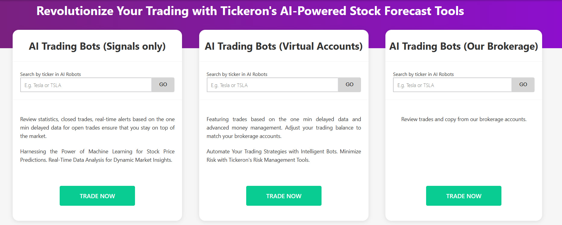 Tickeron AI trading