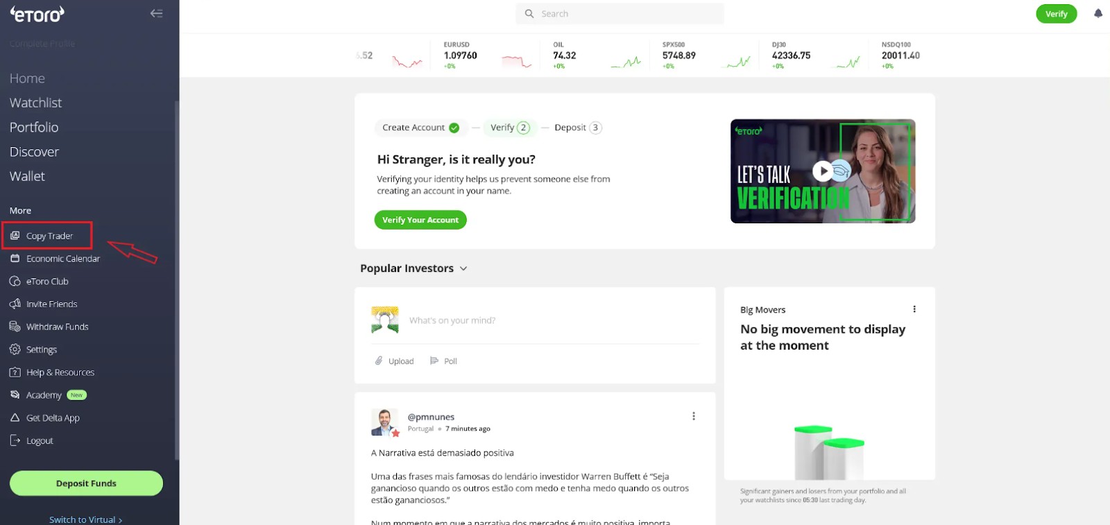 <span translation="no">eToro</span> कॉपी ट्रेडर खोज