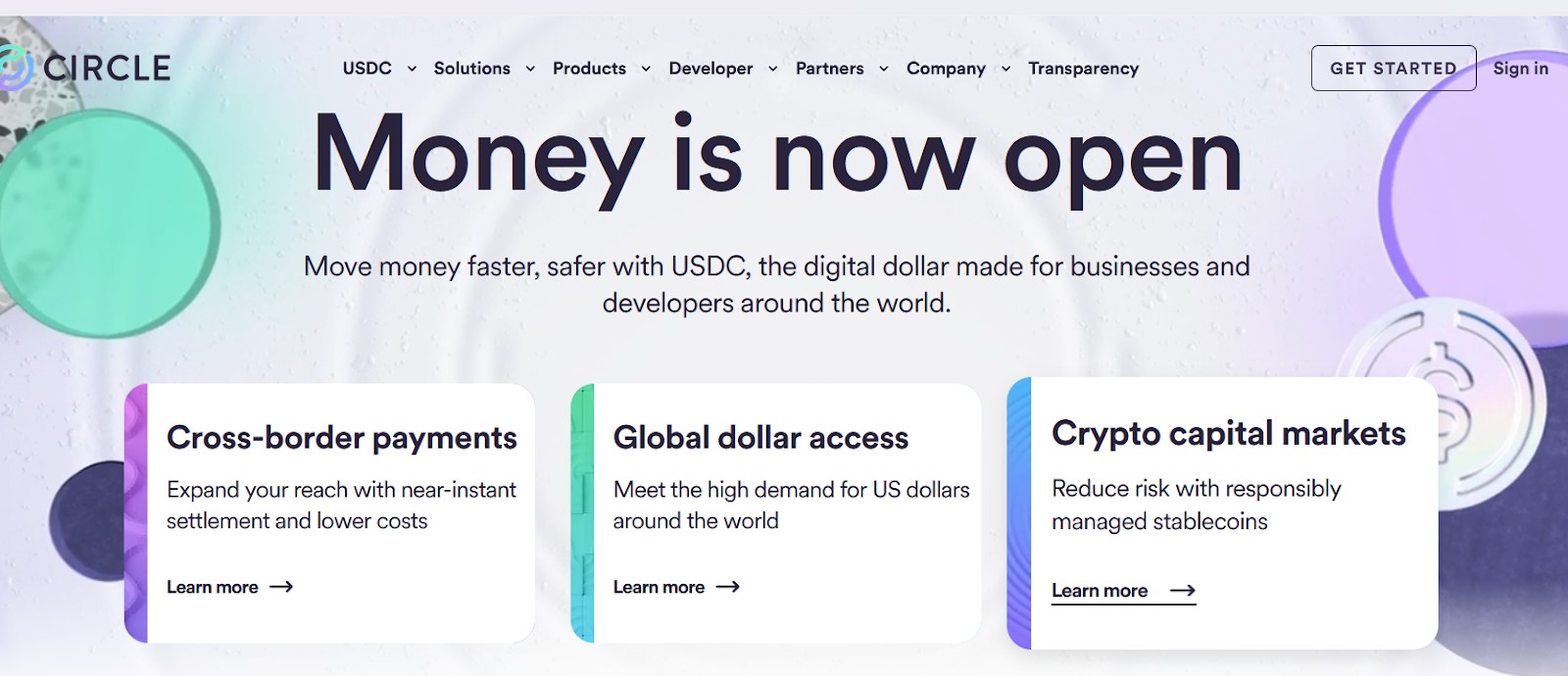 Circle.com là nền tảng stablecoin hàng đầu