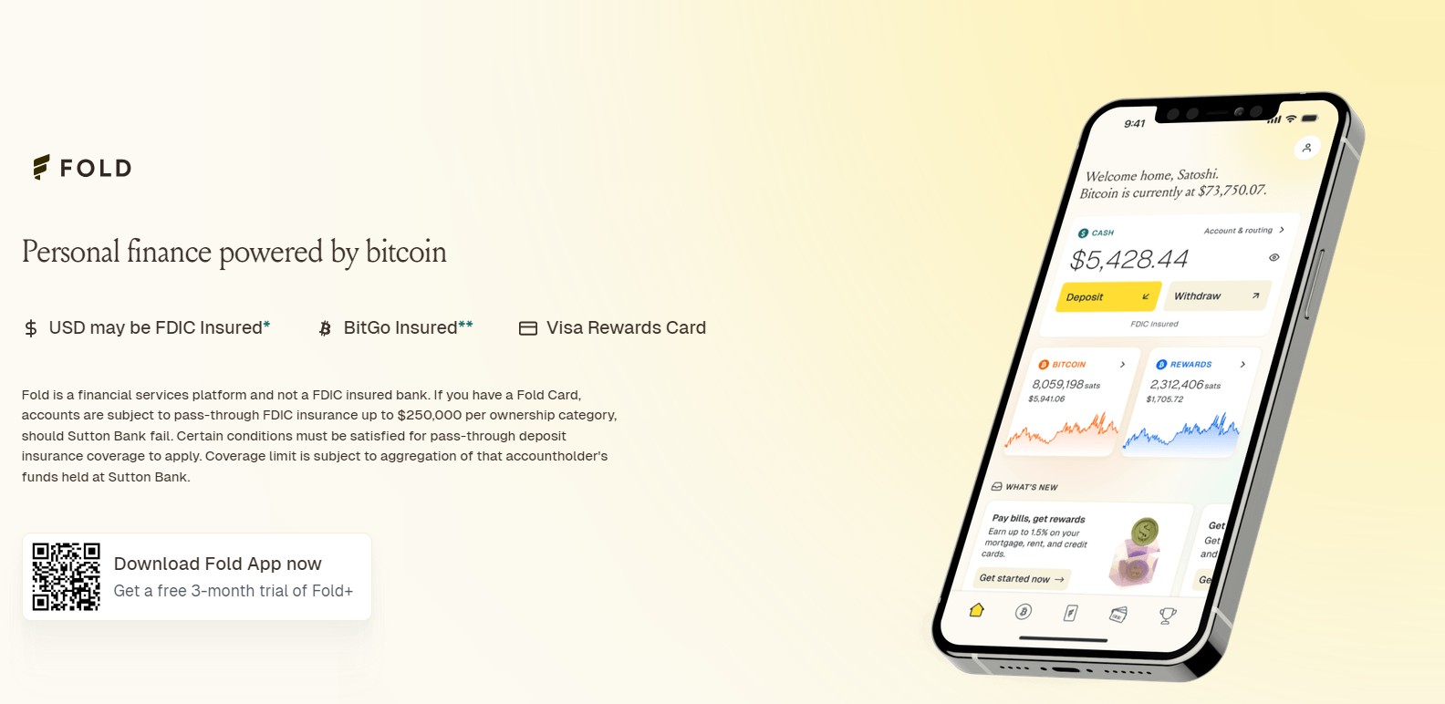 <span translate="no">Fold</span> crypto cashback program