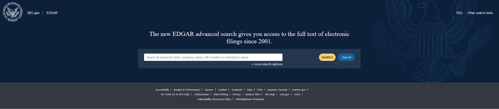 <span translate="no">EDGAR</span> database