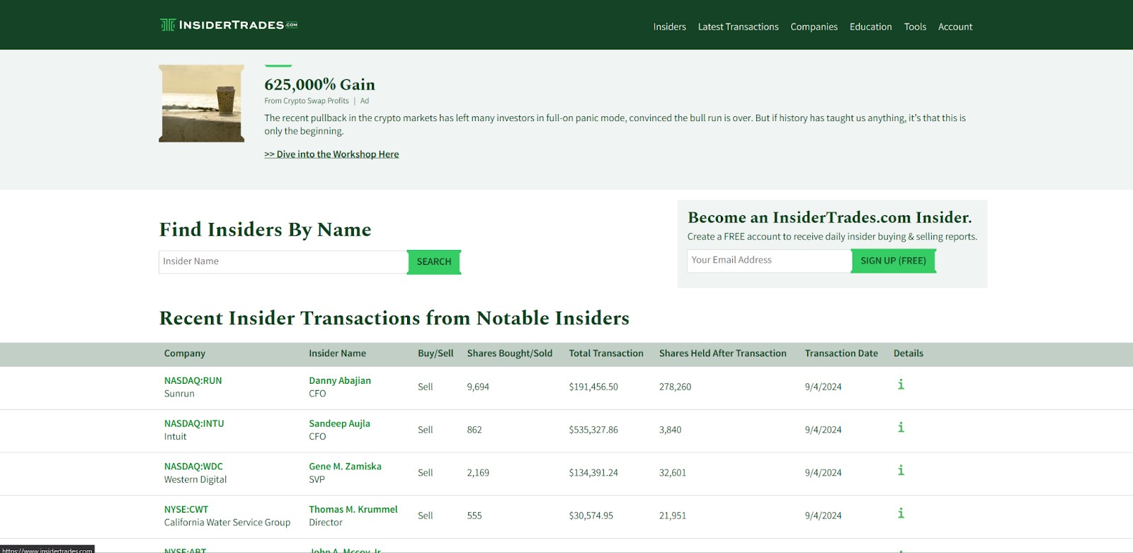 <span translate="no">InsiderTrades.com</span> platform