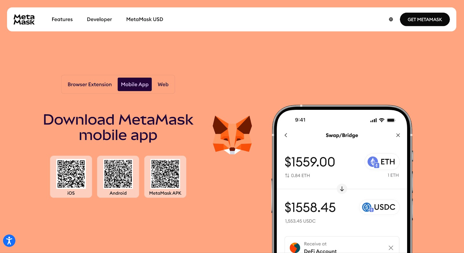 MetaMask मोबाइल ऐप