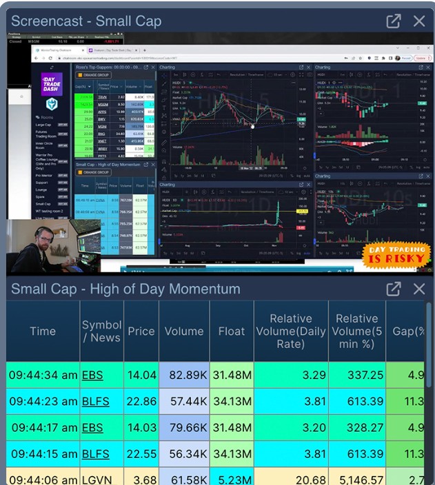 Live streaming at Warrior Trading. Source: warriortrading.com